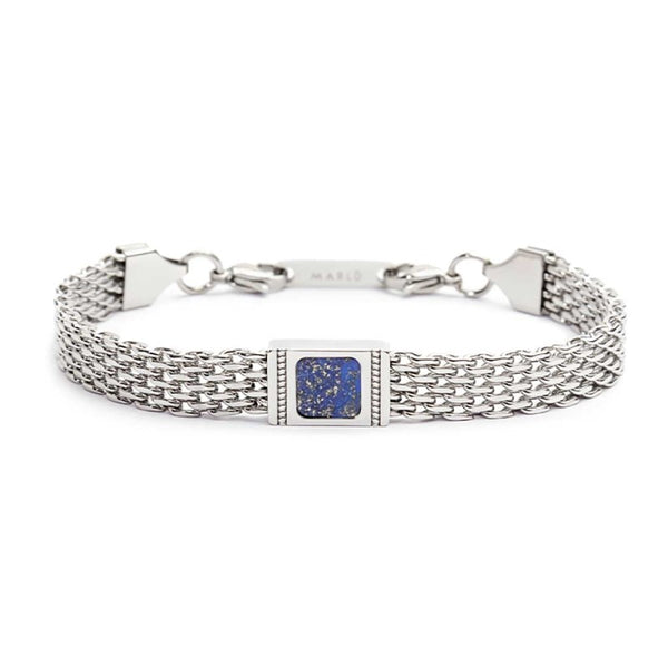 Bracciale con pietra centrale catena mesh - Gioielleria Fondente