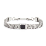 Bracciale con pietra centrale catena mesh - Gioielleria Fondente