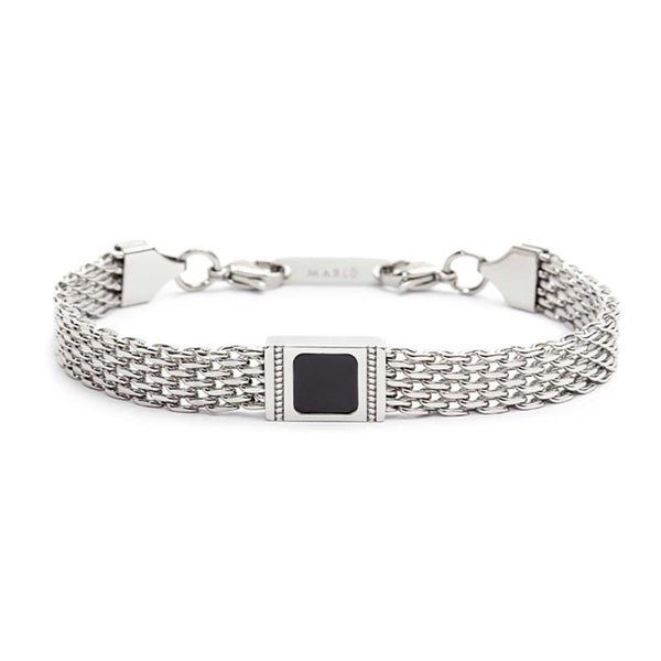 Bracciale con pietra centrale catena mesh - Gioielleria Fondente