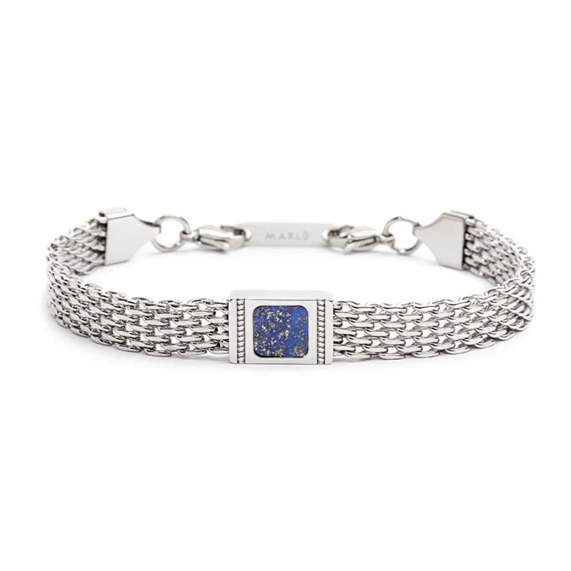 Bracciale con pietra centrale catena mesh - Gioielleria Fondente