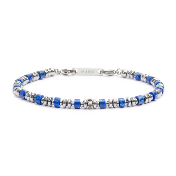 Bracciale con rondelle in pietra ed elementi in ematite - Gioielleria Fondente