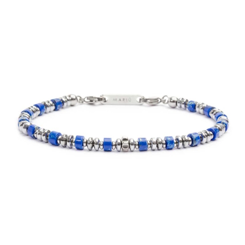 Bracciale con rondelle in pietra ed elementi in ematite - Gioielleria Fondente