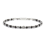 Bracciale con rondelle in pietra ed elementi in ematite - Gioielleria Fondente