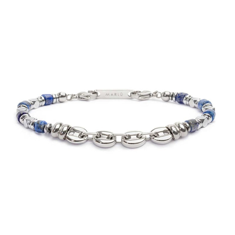 Bracciale con sodalite a rondelle e catena marine - Gioielleria Fondente