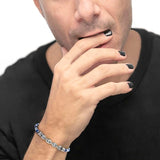 Bracciale con sodalite a rondelle e catena marine - Gioielleria Fondente