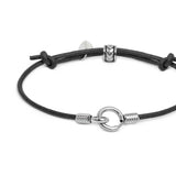Bracciale cordino cerato con anello centrale