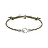 Bracciale cordino cerato con anello centrale