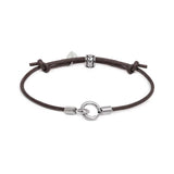 Bracciale cordino cerato con anello centrale