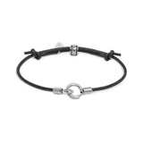 Bracciale cordino cerato con anello centrale