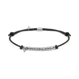Bracciale cordino cerato elementi in acciaio e mini spike