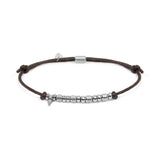 Bracciale cordino cerato elementi in acciaio e mini spike