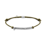 Bracciale cordino cerato elementi in acciaio e mini spike