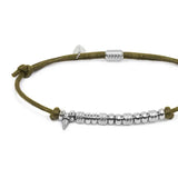 Bracciale cordino cerato elementi in acciaio e mini spike