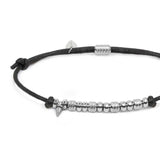 Bracciale cordino cerato elementi in acciaio e mini spike