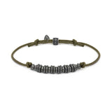 Bracciale cordino cerato rondelle in acciaio