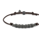 Bracciale cordino cerato rondelle in acciaio