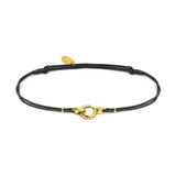 Bracciale cordino con moschettone ad anello centrale