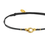 Bracciale cordino con moschettone ad anello centrale