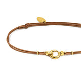 Bracciale cordino con moschettone ad anello centrale