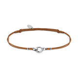 Bracciale cordino con moschettone ad anello centrale