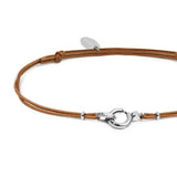 Bracciale cordino con moschettone ad anello centrale