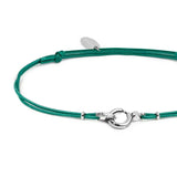 Bracciale cordino con moschettone ad anello centrale