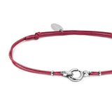 Bracciale cordino con moschettone ad anello centrale