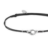 Bracciale cordino con moschettone ad anello centrale