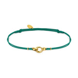 Bracciale cordino con moschettone ad anello centrale