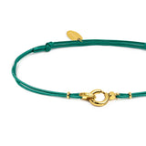 Bracciale cordino con moschettone ad anello centrale