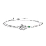 Bracciale doppia catena con serpente e zircone - Gioielleria Fondente