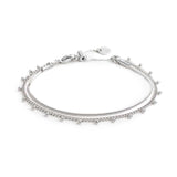 Bracciale doppia catena snake e grumetta con sfere