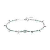 Bracciale elementi di ematite sfacetttata con occhio centrale