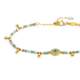 Bracciale elementi di ematite sfacetttata con occhio centrale