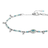 Bracciale elementi di ematite sfacetttata con occhio centrale