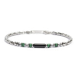 Bracciale elementi in pietra ed elementi in ematite catena box - Gioielleria Fondente