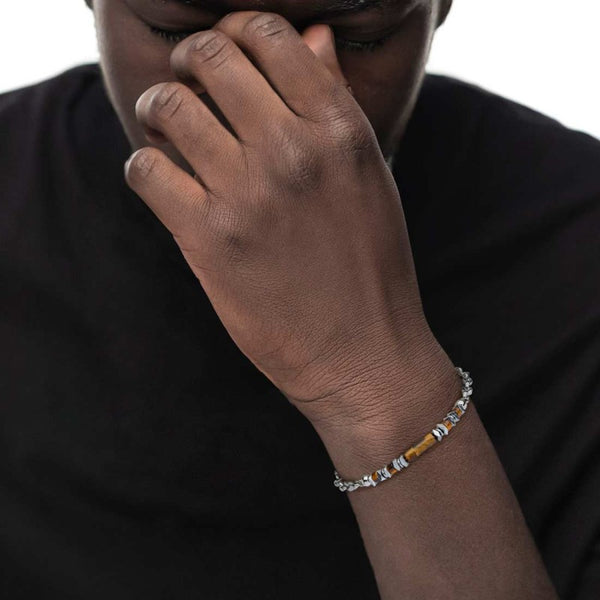 Bracciale elementi in pietra ed elementi in ematite catena marine - Gioielleria Fondente