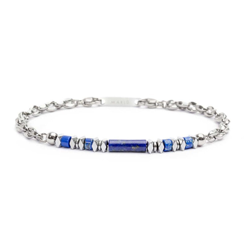 Bracciale elementi in pietra ed elementi in ematite catena marine - Gioielleria Fondente