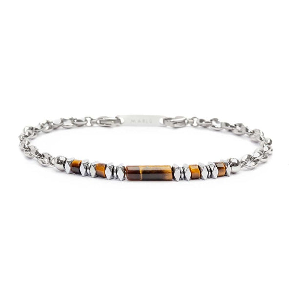 Bracciale elementi in pietra ed elementi in ematite catena marine - Gioielleria Fondente