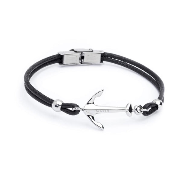 Bracciale in pelle con ancora