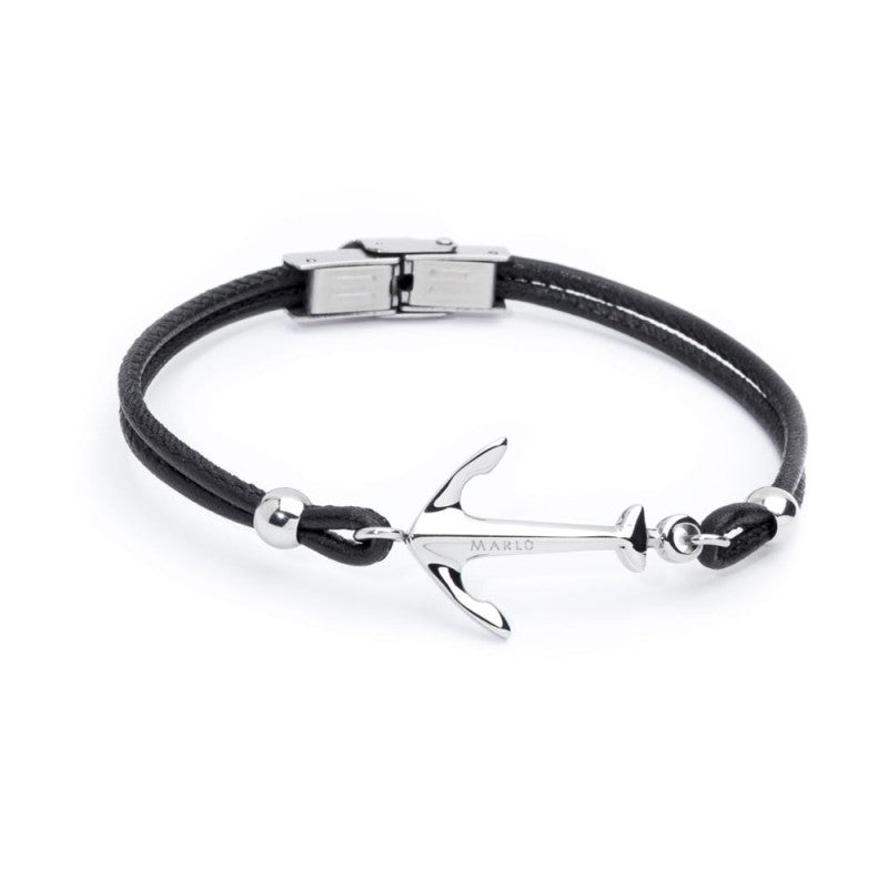 Bracciale in pelle con ancora