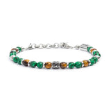 Bracciale malachite e occhio di tigre 6mm - Gioielleria Fondente
