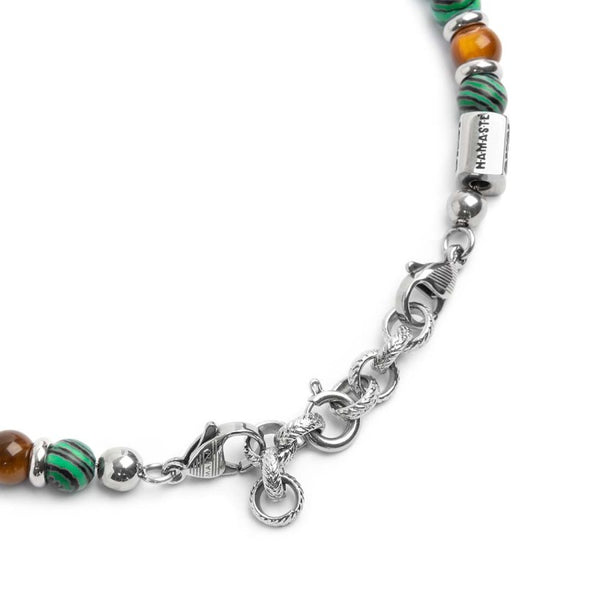 Bracciale malachite e occhio di tigre 6mm - Gioielleria Fondente