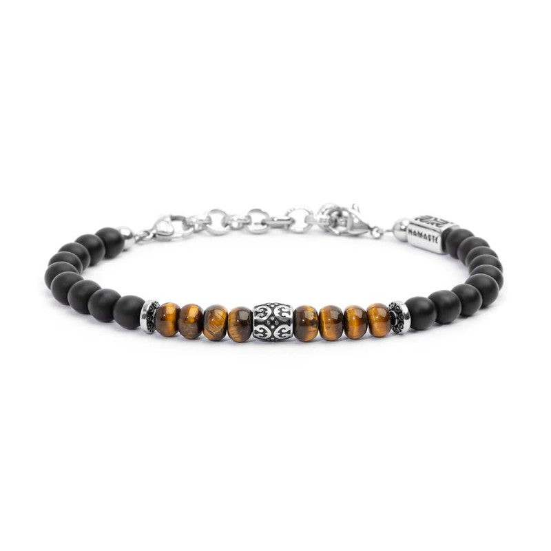 Bracciale onice e occhio di tigre - Gioielleria Fondente