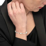 Bracciale perle con rosa in madreperla