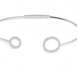 Bracciale rigido cerchi con zirconi bianchi