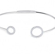 Bracciale rigido cerchi con zirconi bianchi