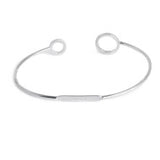 Bracciale rigido cerchi con zirconi bianchi