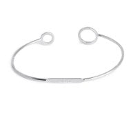 Bracciale rigido cerchi con zirconi bianchi