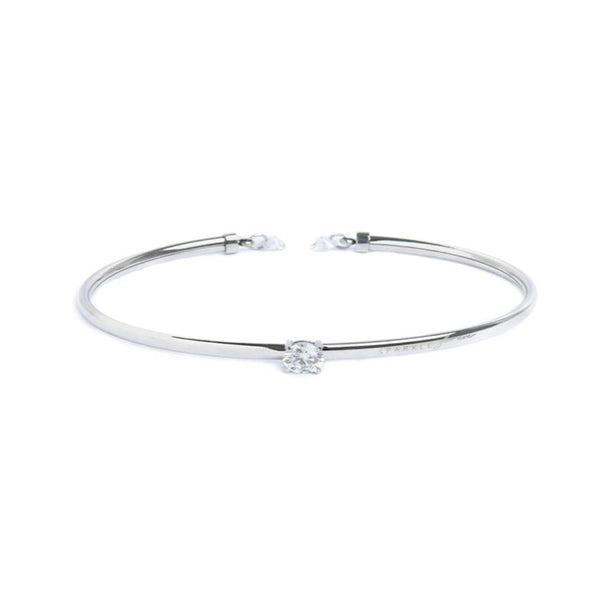 Bracciale rigido con zircone 5.25mm centrale e zirconi alle estremità